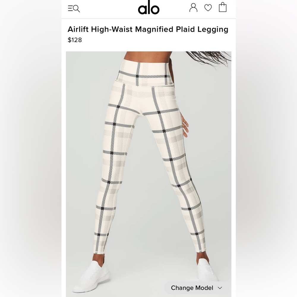 Alo Airlift High-Waist Magnified Plaid Legging